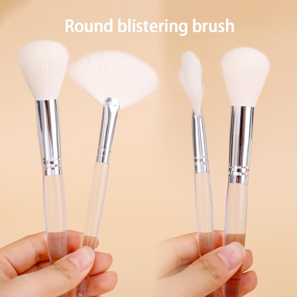 1Pc DIY Face Mask Fan Brush Transparent Handle Facial Soft Applicator Foaming Brush for Clay Masks Body Lotion for Beauty Salon