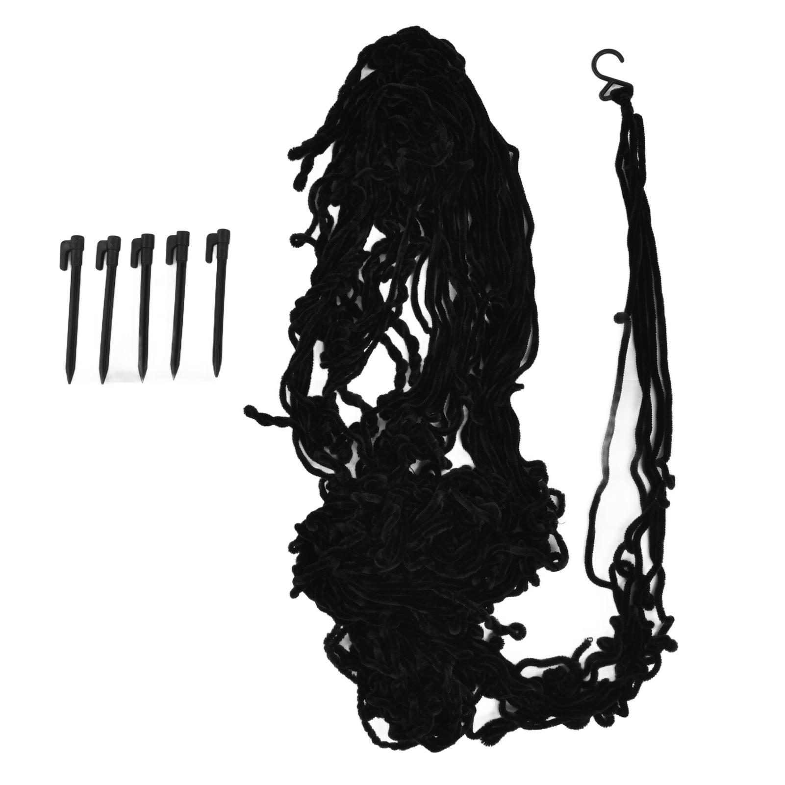 

Паутина на Хэллоуин эластичная ужасная треугольная гигантская паутина для наружного газона и сада Black