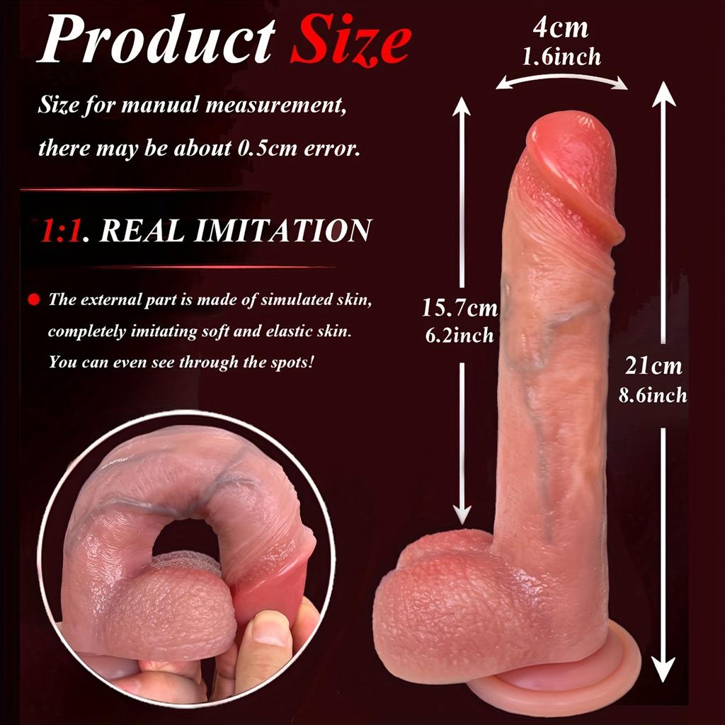 Female Simulation Dildo Strong Suction Cups with Balls Soft Simulation Dildo Adult Toys G-spot Stimulation, Suitable for Women Couples