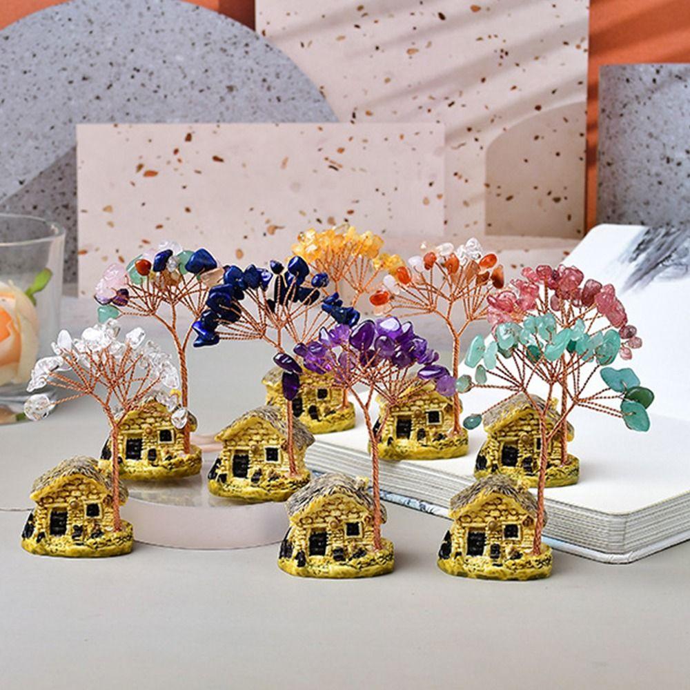 Creative Natural Crystal Tree Multicolor Crystal Decorative Trees Lucky Tree Ornament  Desktop