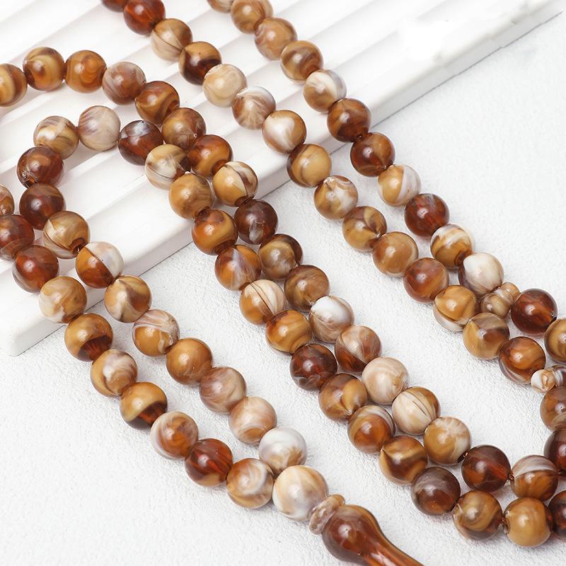 Tasbih Árabe de 99 Cuentas de 10 mm: Joyas de Rosario de Cuentas de Oración Musulmanas de Oriente Medio