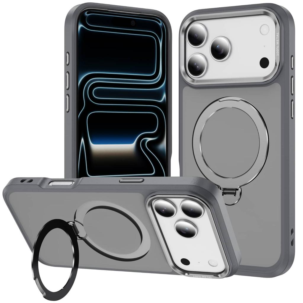 Magnetic Case for iPhone 17/16/15/14/13 Pro Max 12 with 360 Rotatable Ring Stand, Compatible with Magnetic Car Mount, Kickstand