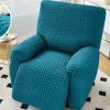 Seersucker Plaid Full-wrap Recliner Chair Cover Solid Color Armchair Cover Anti-slip Single Sofa Protector for Home Hotel Decor