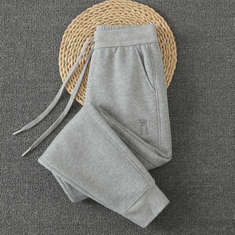 

Железо-серые зимние повседневные утепленные спортивные брюки с завязками на щиколотках Light gray(Fleece-lined paragraph) 3XL pants