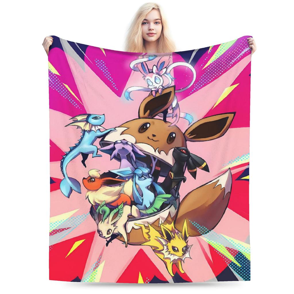 Cartoon Pokemon Blanket Quality Soft Warm Bedding Throws Winter Boy Girl Living Room Funny Bedspread