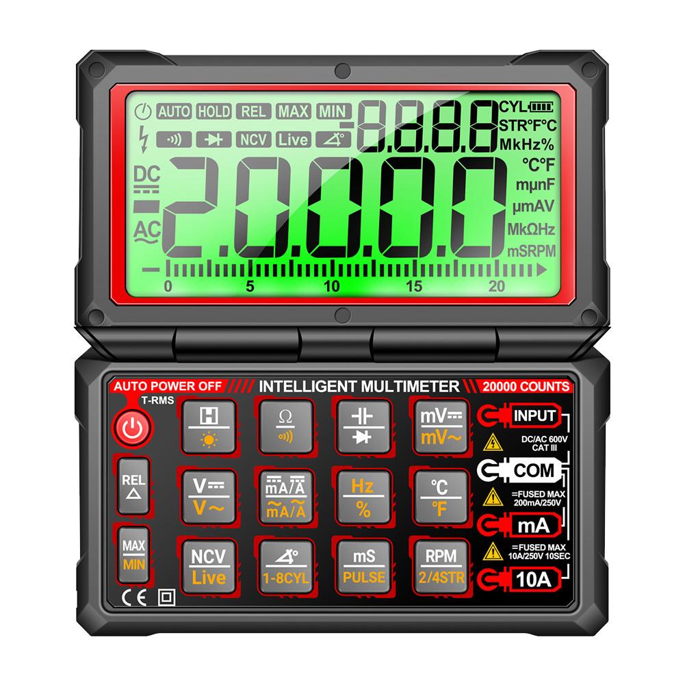 

Цифровий автомобільний мультиметр 20000 відліків Тестер діодів, ємності, зумера Вбудована акумуляторна літієва батарея Тестер для ремонту