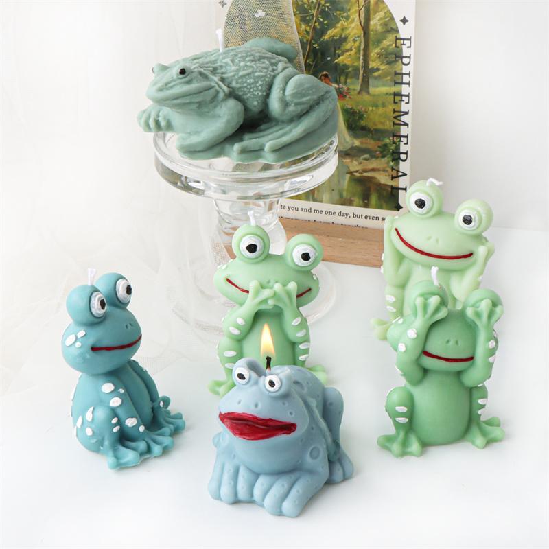 3D Cartoon Frog Silicone Candle Mold DIY Animal Frog Toad Aromatherapy Plaster Mold Crafts Resin Casting Home Decor