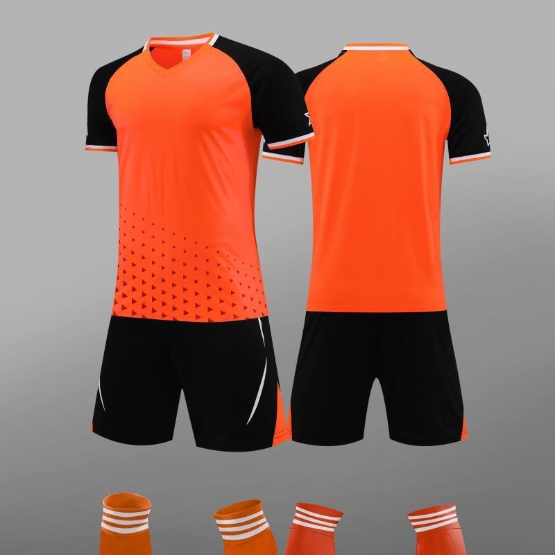 Same Football Uniform Set For Boys And Girls, Summer Short-Sleeved Training Uniform, Breathable And Quick-Drying Student Competition Training Uniform