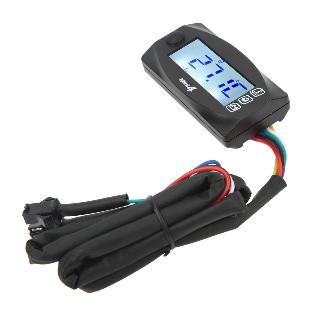 Motorcycle LCD Digital Gauge Voltage Meter Voltmeter Temperature Thermometer Time Display Sensor