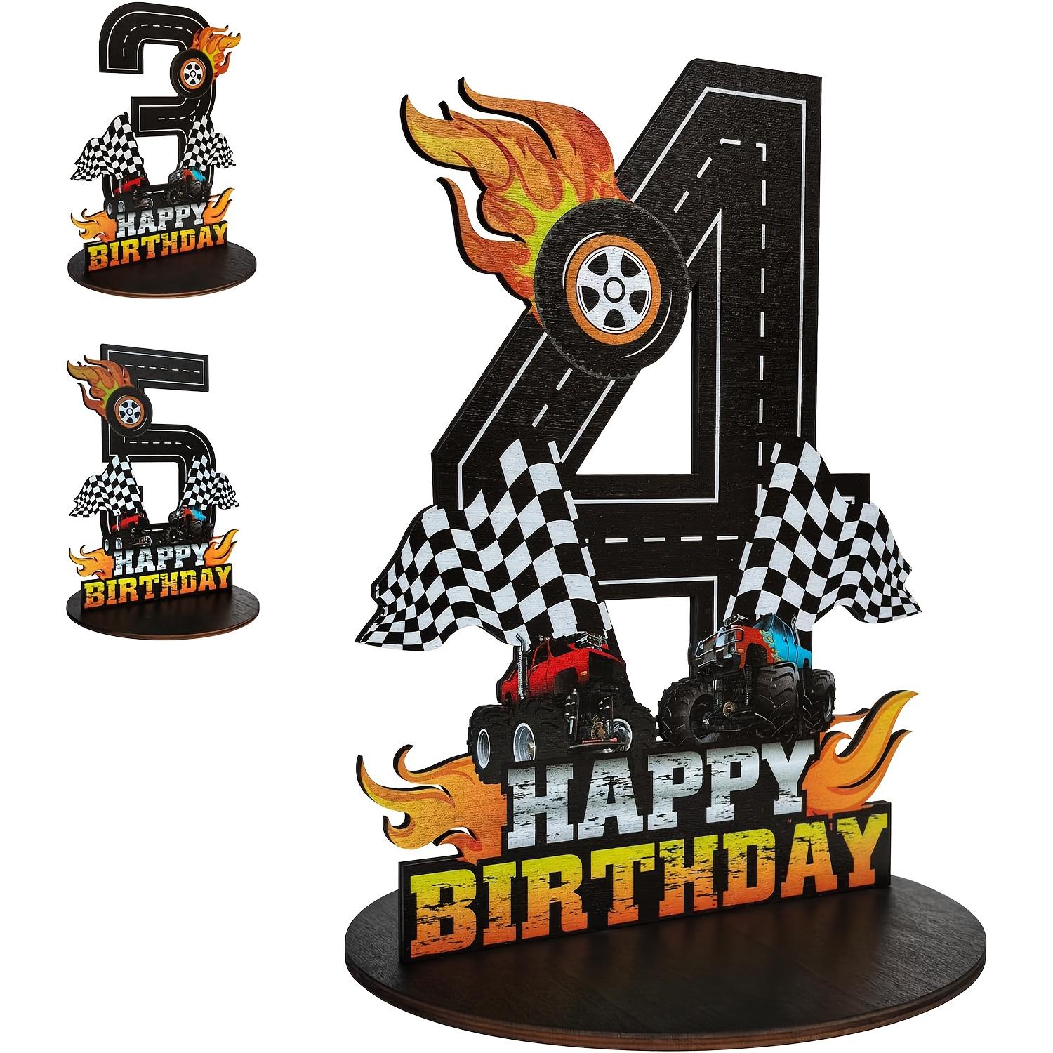 

New Race Car 1-9th Birthday Number Sign Centerpiece Race Car Theme Birthday Party Supplies Wooden Table Decoration Photo Props number 3