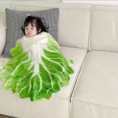 Child Blanket for Girl Swaddle Blanket Flannel Creative Appearance Home Sofa Cosplay Cabbage Blanket Air Conditioning Thin Blanket