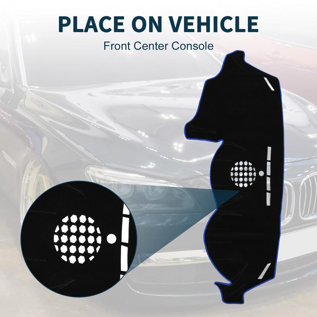 TUCKBOLD Compatible with BMW 6 Series without HUD Dashboard Car Dashboard Protective Custom Sun Suede Blue 1P Set 2003-2010 Mat, Cover, Mat, Interior,