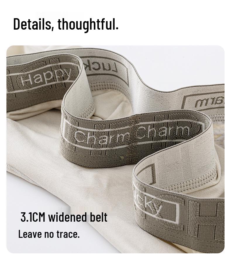 Lenzing Modal Men's Seamless Mid-Rise Boxer Briefs with Antibacterial Crotch, Skin-Friendly Fabric, One-Piece Design