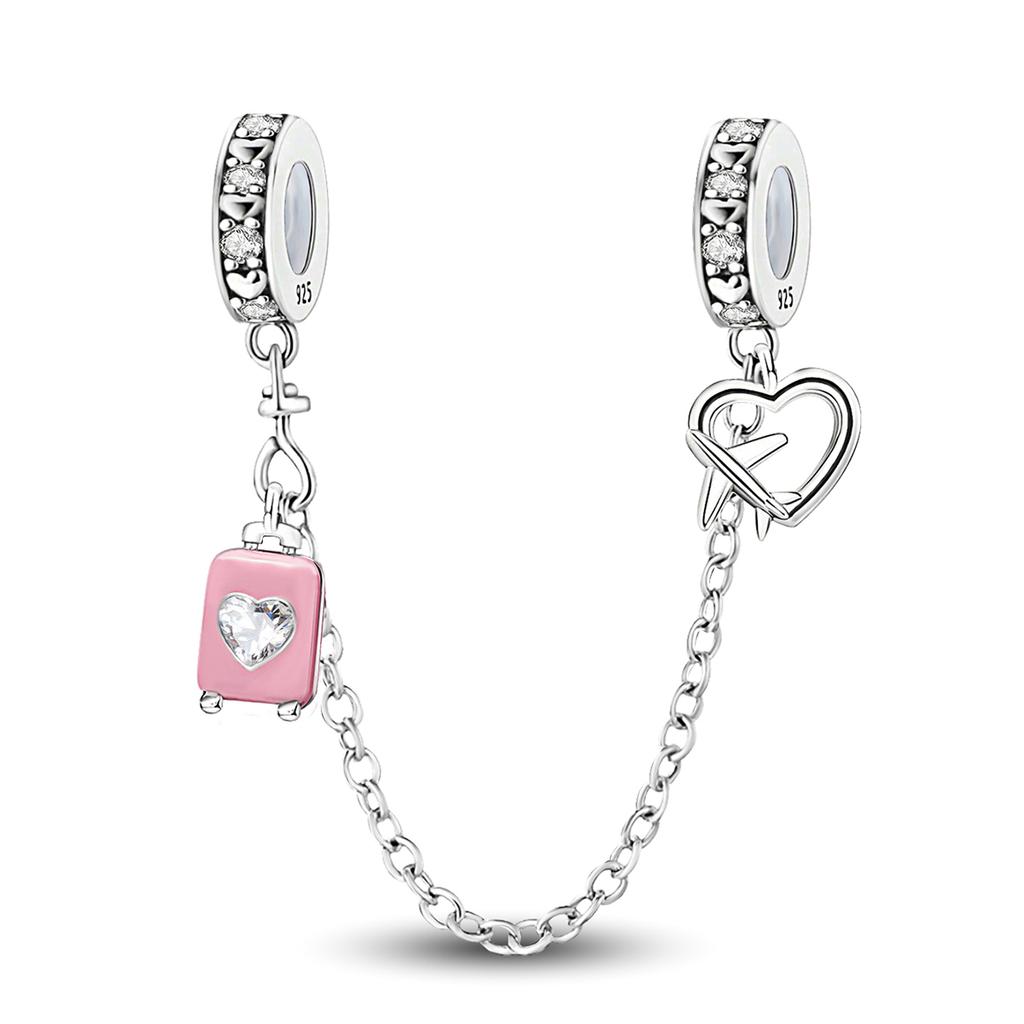 Copper Pink Travel Bag High Heels Charms Beads Fit Diy Bracelet Necklace Making Gift Of High Quality Fine Jewelry