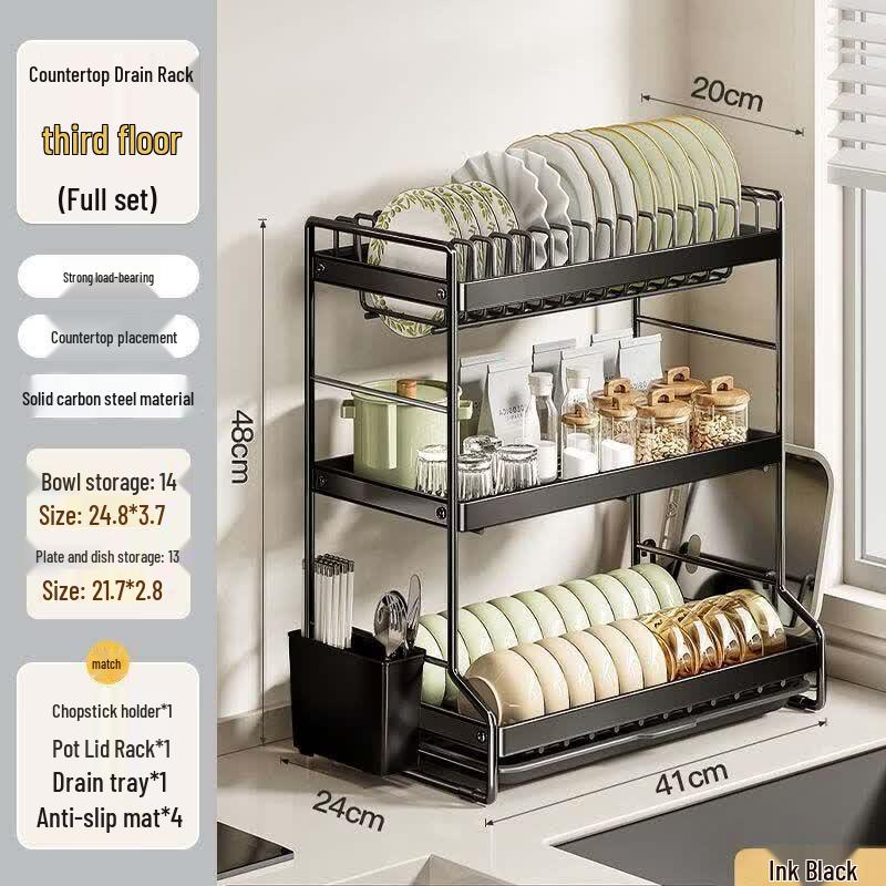 Cmaos 3-Tier Countertop Kitchen Dish Drying Rack