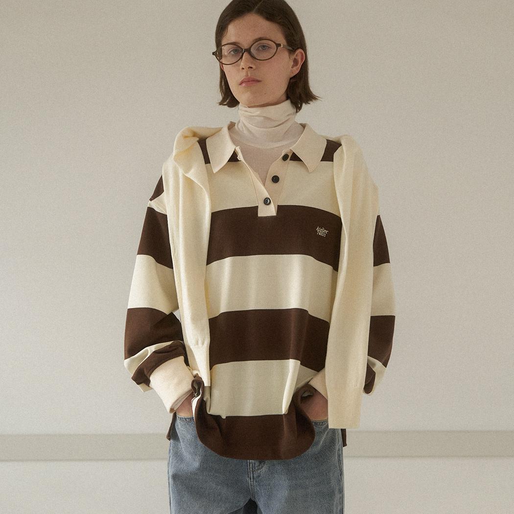 Stripe Lucky Tee(T-6886) Brown/Free