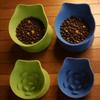 Cute Silicone Slow Food Bowl Slanted Mouth Neck Protection Suction Bowl Non-Slip Easy Clean Feeding Basin Cat Dog