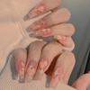 24Pcs Gradient Long Ballet Press On Nails With Glue Full Cover Acrylic False Nails Artificial Manicure Tips