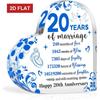 2D Flat 20Th Wedding Anniversary Plaque Romantic Gifts for Him And Her, Anniversary Gifts for Couples from China, Heart-Shaped Glass Effect Sign for 2