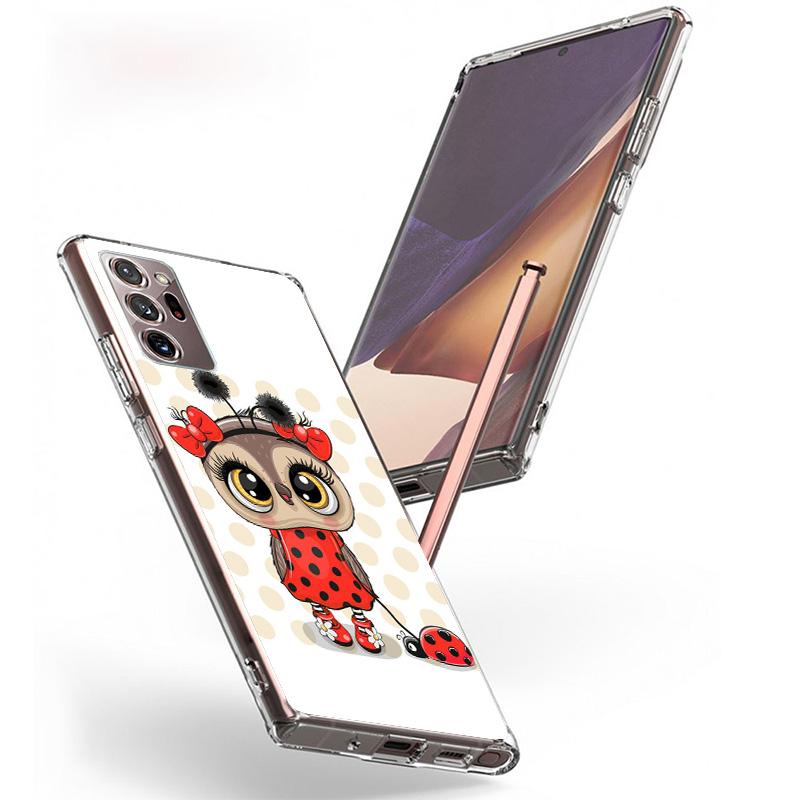 Cute Owl Hearts Lover Phnoe Case for Samsung Galaxy S26 S25 Edge S23 S24 Ultra S22 Plus S21 S20 FE Unique Cover Soft Coque Galax