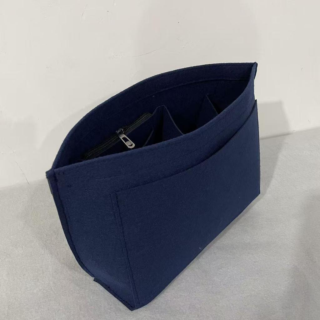 Dumpling-Shaped Felt Cosmetic Bag with Inner Lining for Storage and Organization