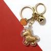 2026 Zodiac Horse Imitation Gold Foil Lucky Charm Keychain Mobile Phone Straps Phone Chain Key Ring Souvenir New Year Gift