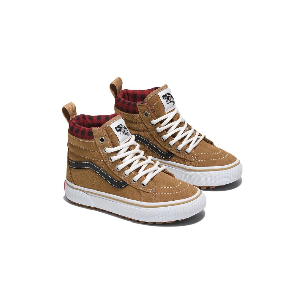 Vans Sk8 Comfortable Versatile Round Toe High Top Kids Skate Shoes Kids Sneakers Brown VN0A5HZ5Y49