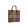 Burberry Exaggerated Check Slim Vertical Denny Tote Dark Birch Brown/Black Men Tote_bags 80644451