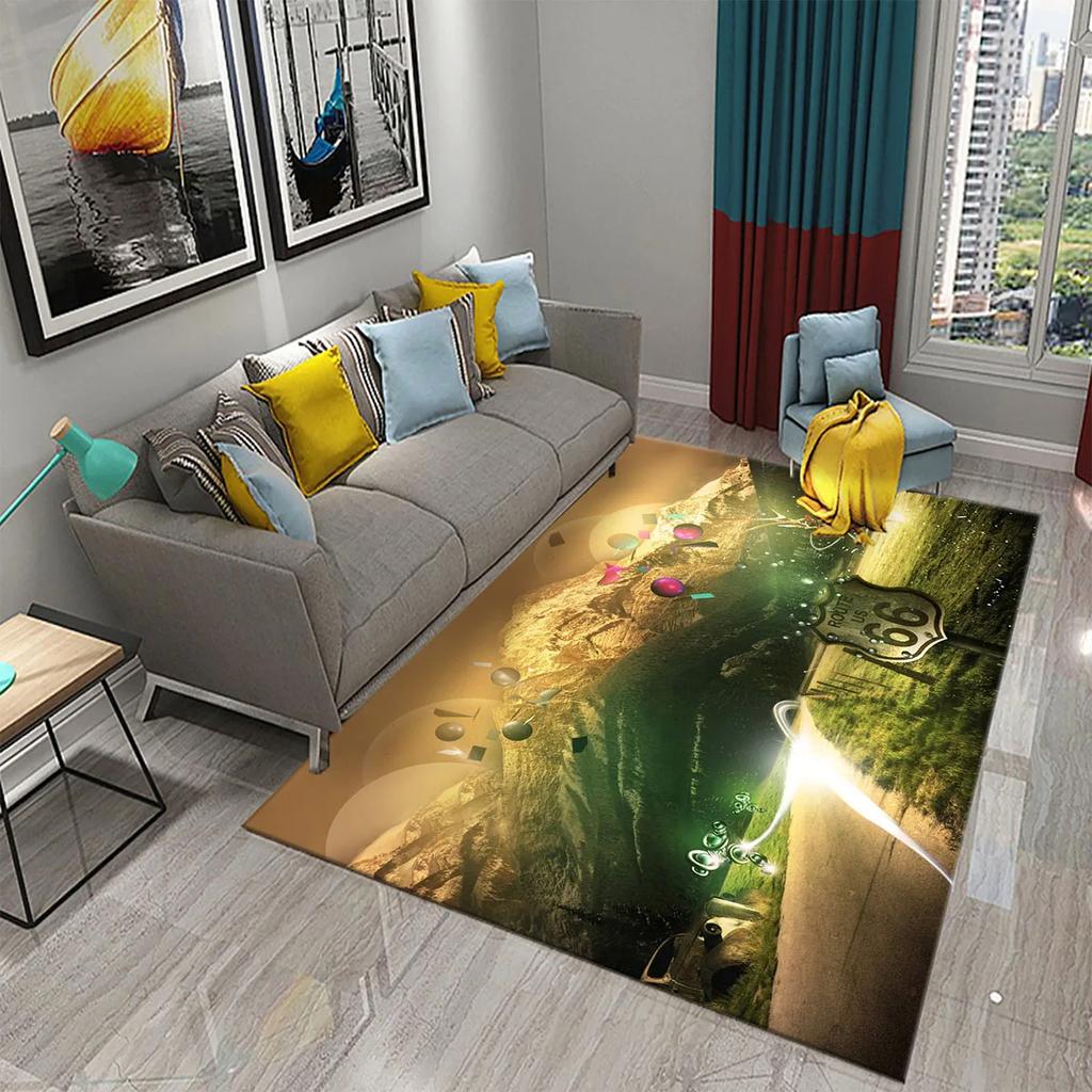 Historic Route 66 Non-slip Carpet Soft Area Rug for Living Room Kids Bedroom Kitchen Decor Floor Mat