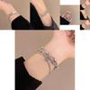 Trendy Sweet Cool Geometric Star Charm Layered Alloy Bracelet For Women 2024 Summer