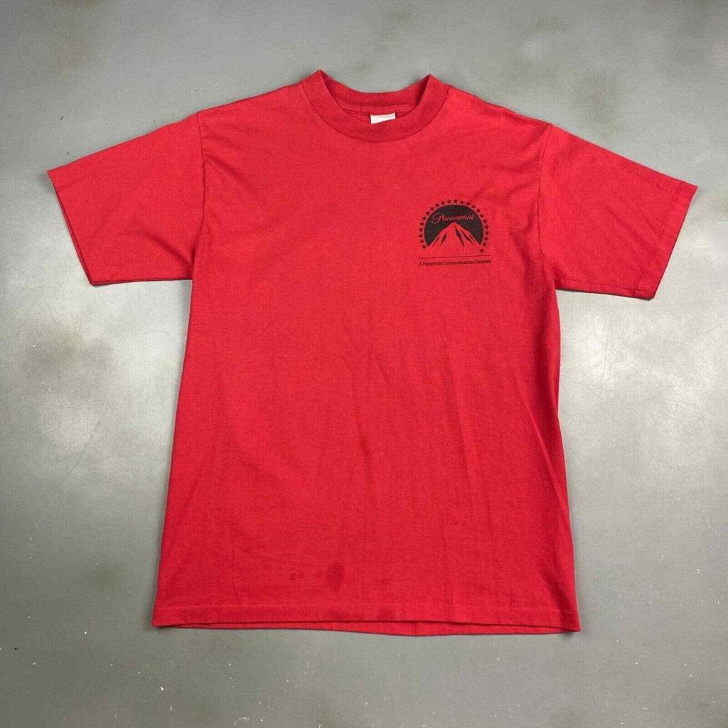 VINTAGE 90s Paramount Communications Company Red T-Shirt New All Size