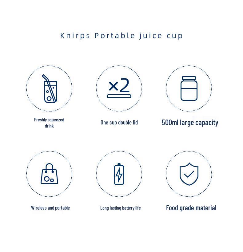 Wireless Portable Juicer: Rechargeable Mini Electric Fruit Juicer with Ice Crushing Capability