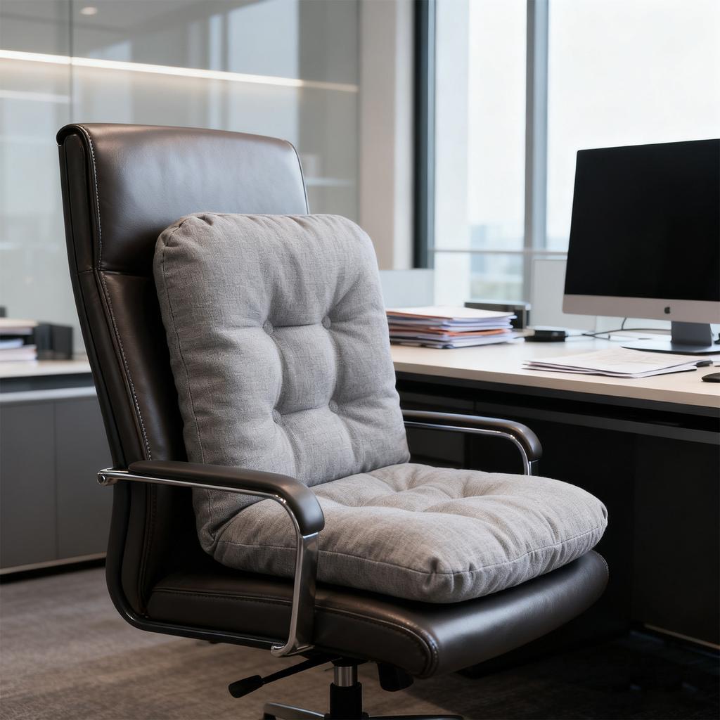 Non- Rocking Chair Cushion With Removable Lid And Lacing Straps For Worker, Car And Home Use