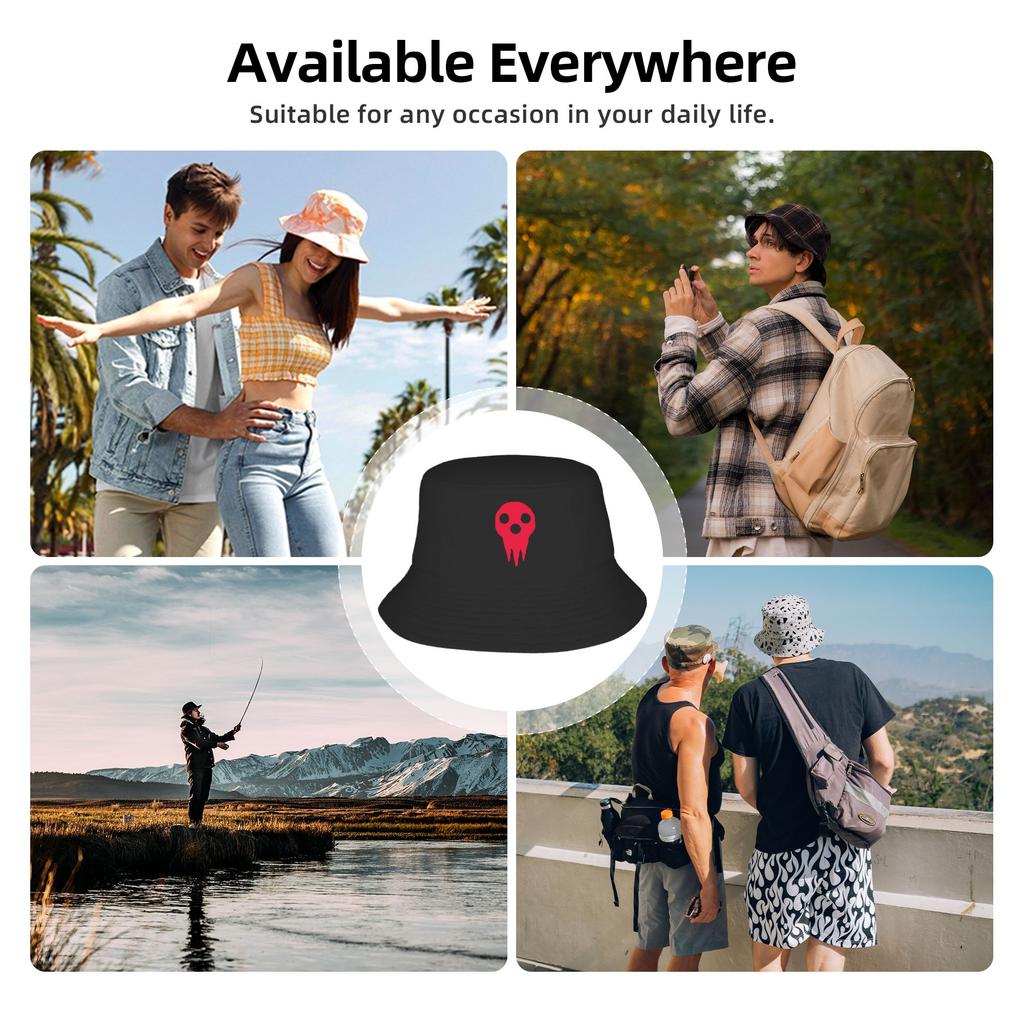Maka Albarn Soul Eater Bucket Hat  Hip Hop Fisherman Caps Breathable Travel Hiking Sun Hats For Men Women Casual Custom Diy Cap