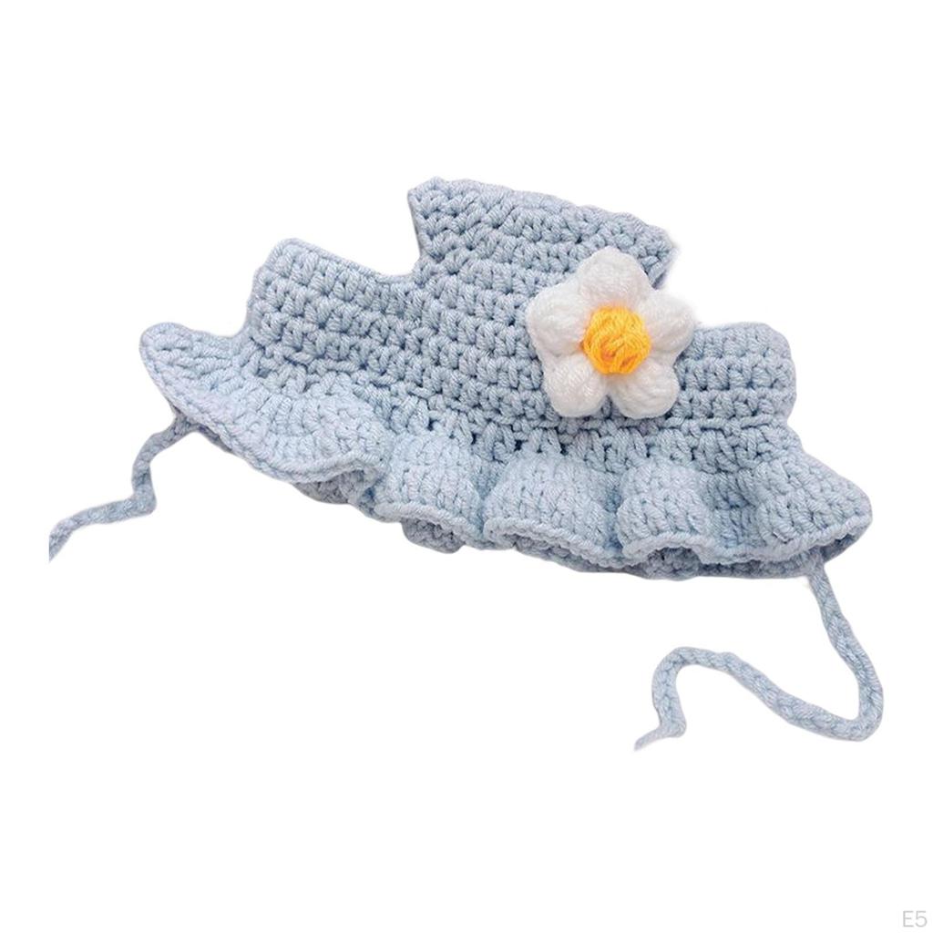 Hat, Handwoven Headband Headwear Comfortable Adjustable with Flower Brim Pet Hat for Costume