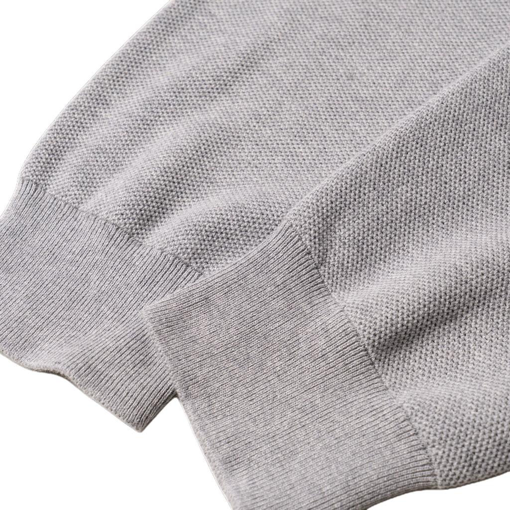Polo Ralph Lauren Logo Embroidered Half-Zip High Neck Long Sleeve Knit Sweater Men sweater Gray 710932304-002