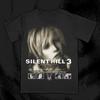 Silent Hill Bawełniana Koszulka Graficzna Czarna Horrorowa Gra Streetwear Unisex gotycka