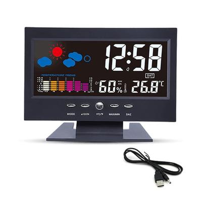 Multifunction Weather Stations Clock Thermometers Hygrometer With Temperature Trend Alarm Calendar Display