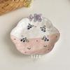 Hand-Painted Ceramic Plates Cute Floral Rainbow Relief Dish Set Household Kitchen Dining Tableware Breakfast Salad Pasta Plates