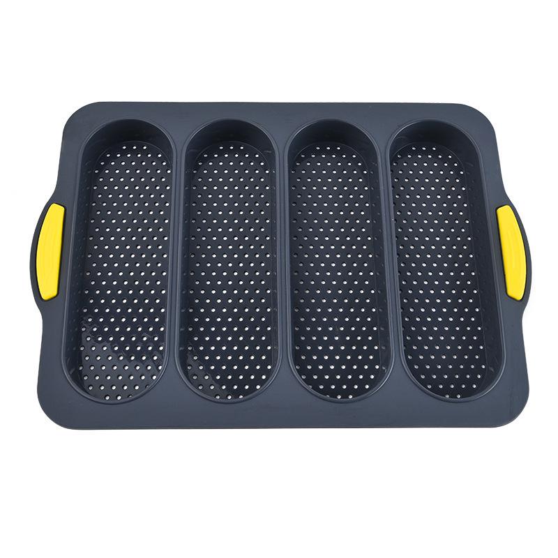 Four-Grid Silicone Bread Mold, Heat-Resistant, Easy-Release, Air Fryer Compatible, Baking Pan