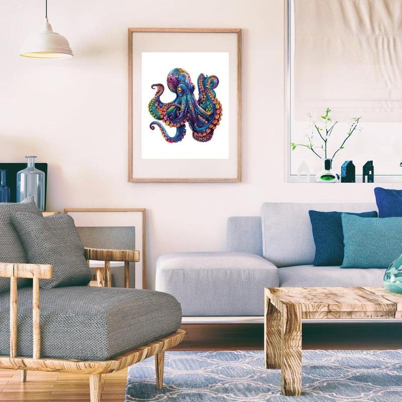 Qiuenisray Wooden Puzzles For Adults Octopus Ocean Jigsaw Puzzles 200 Pieces Home Wall Decor Creative Gift For Family Game Toy