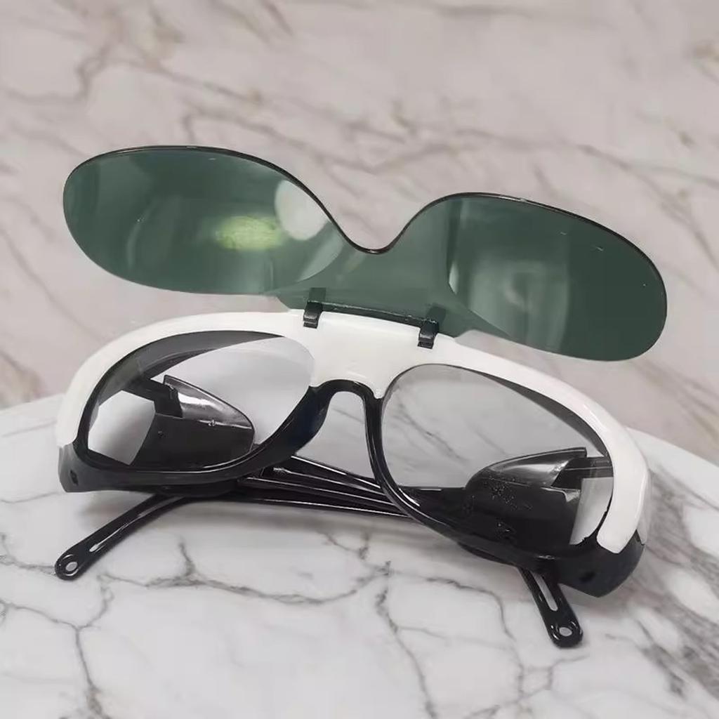 ABS Flip Up Welding Safety Glasses With Antiscratch Lens Lightweight For Radiation Protective And Helmet Compatibility