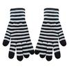 Winter Gloves for Men Women Mobile Phone Touch Black White Stripe Warm Gloves Soft Knit Gloves Elastic Cuff