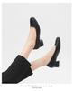 Comfortabele Zwarte Schoenen met Middelhoge Hak voor Professionele Vrouwen, Geschikt voor Stewardessen en Sollicitaties