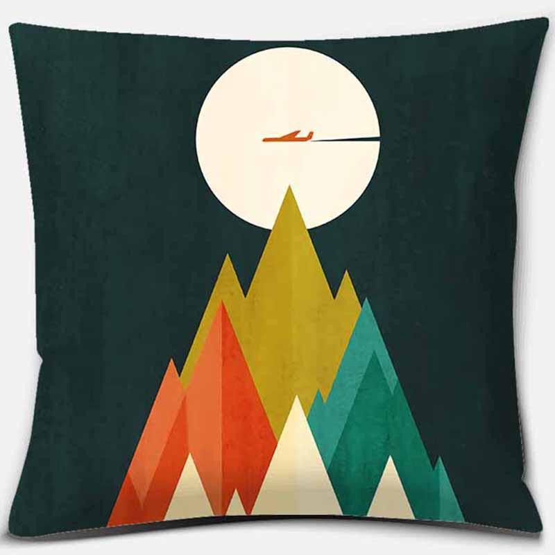 

Abstract colorful wildflower mountain geometric square pillowcase home decoration car sofa cushion covercmcm 40x40cm