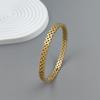 New Stainless Steel Great Wall Pattern Gold-plated Bracelet, Classic O-shaped Silver Bracelet for Women, Wedding Party Jewelry