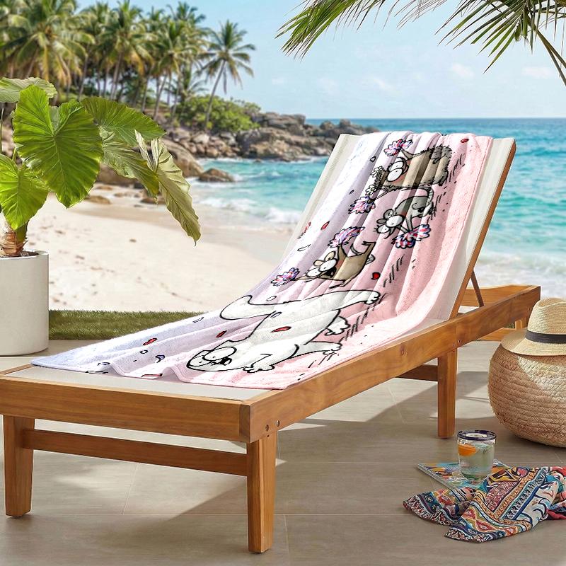 Simon'S Cat Fashion Beach Towel: Ideal for Summer Adventures Soft, absorbent and quick drying suitable for swimming and bathing