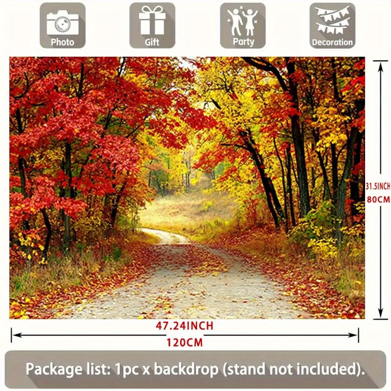 1pc Vivid Autumn Maple Forest Path Beautiful Autumn Leaves Decoration