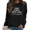 TOP MOM NANA GREAT NANA European and American alphabet fashion crew neck long-sleeved sweater independent station