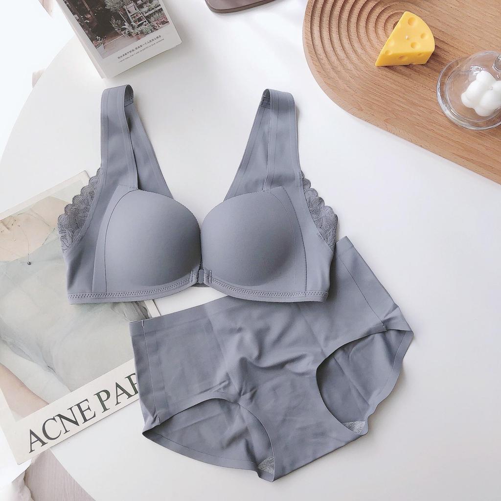 Japanese Light Cotton Seamless Front Buckle Bra - Thin, No Steel Ring, for Small Busts